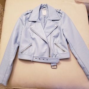 SOLD Zara Light Blue Moto Jacket